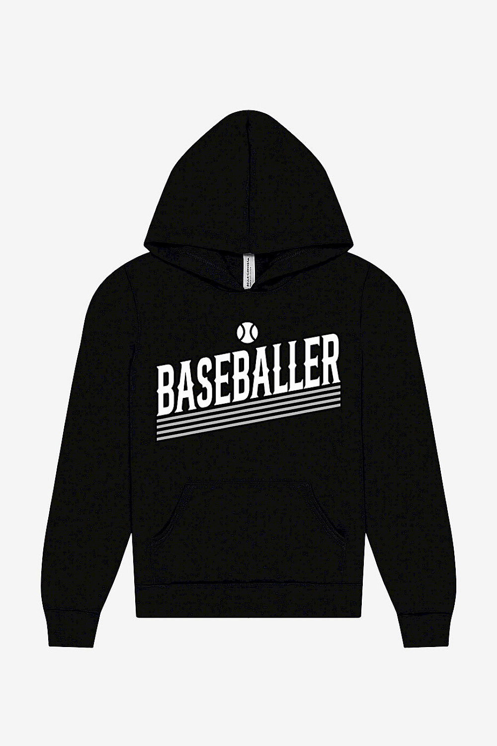 Youth Sponge Fleece Pullover Hoodie - Baseballer (Underlines)